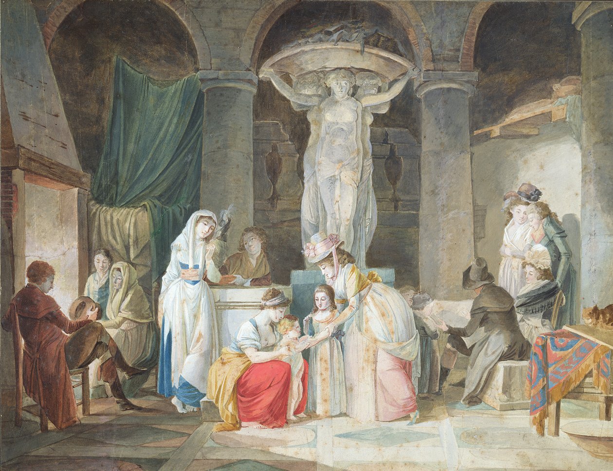 Travellers greeted by peasants in Italy by Jean Baptiste Mallet