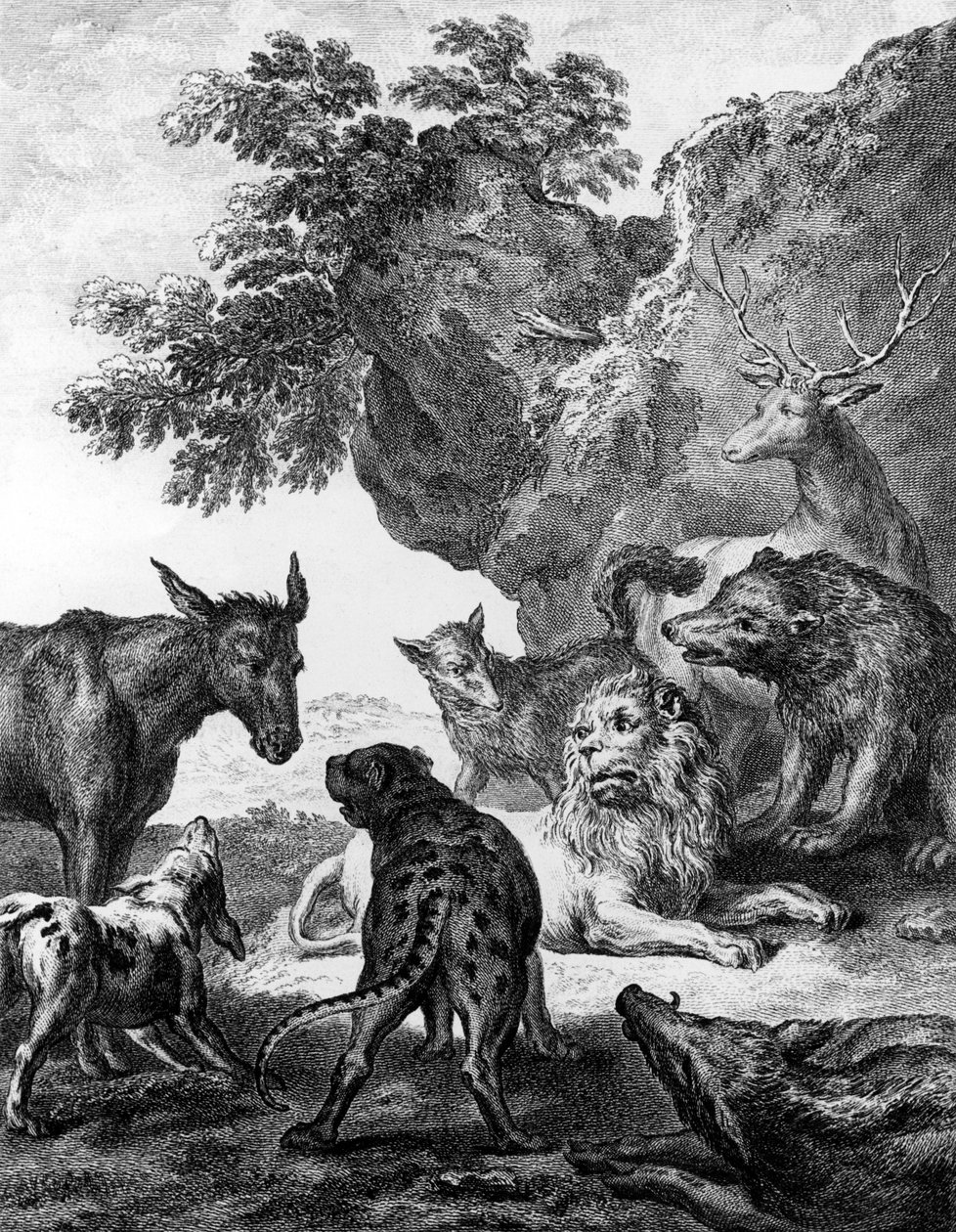 The Animals Fallen Sick With the Plague, illustration for the Fables of La Fontaine, 1755 by Jean Baptiste Oudry