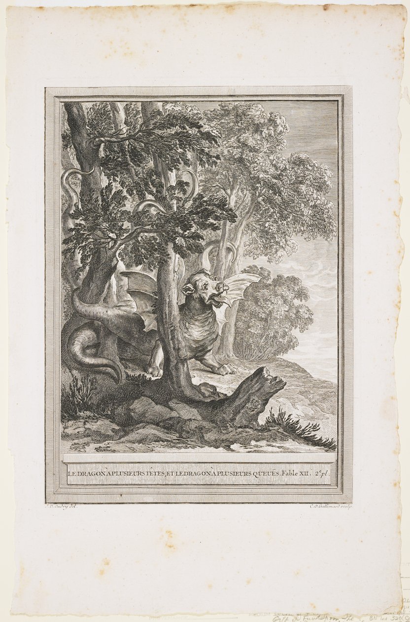 The Dragon of Many Tails, Fable XII by Jean Baptiste Oudry