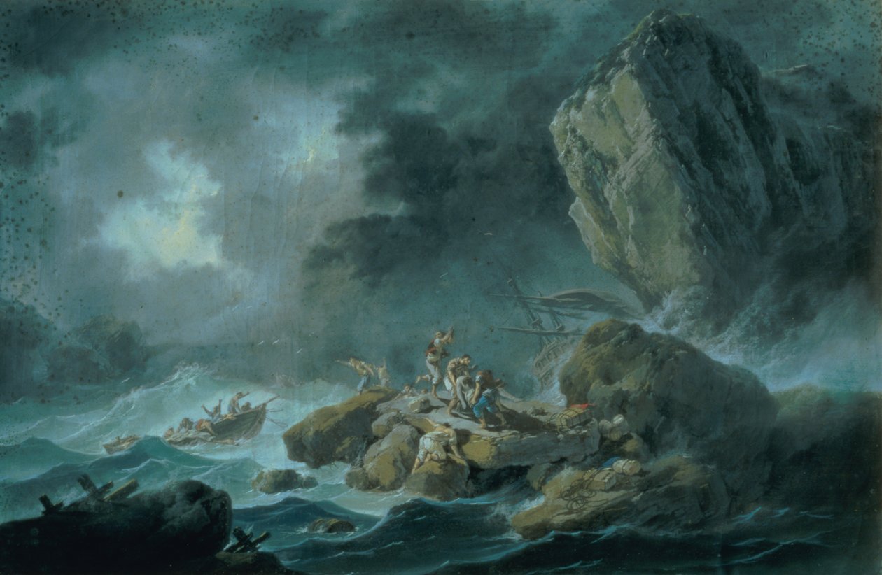 Seascape in a Storm by Jean Baptiste Pillement