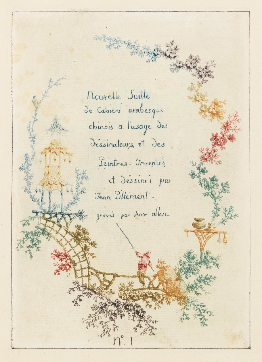 Title Page, Plate 1 from Nouvelle Suite de Cahiers Arabesques Chinois à l