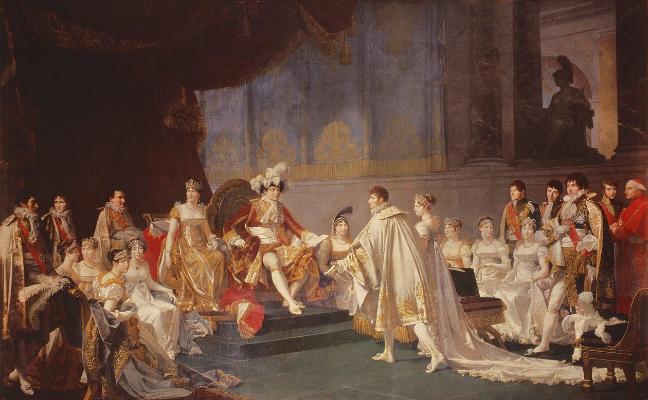 The Espousal of Prince Jerome Bonaparte and Princess Catharina Frederica of Wuerttemberg by Jean Baptiste Regnault