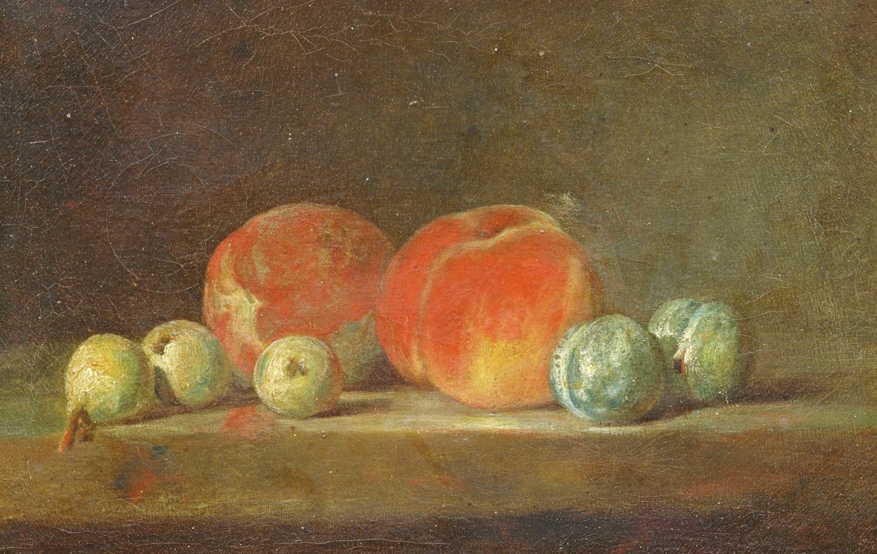 Peaches, Pears and Plums on a Table by Jean Baptiste Simeon Chardin