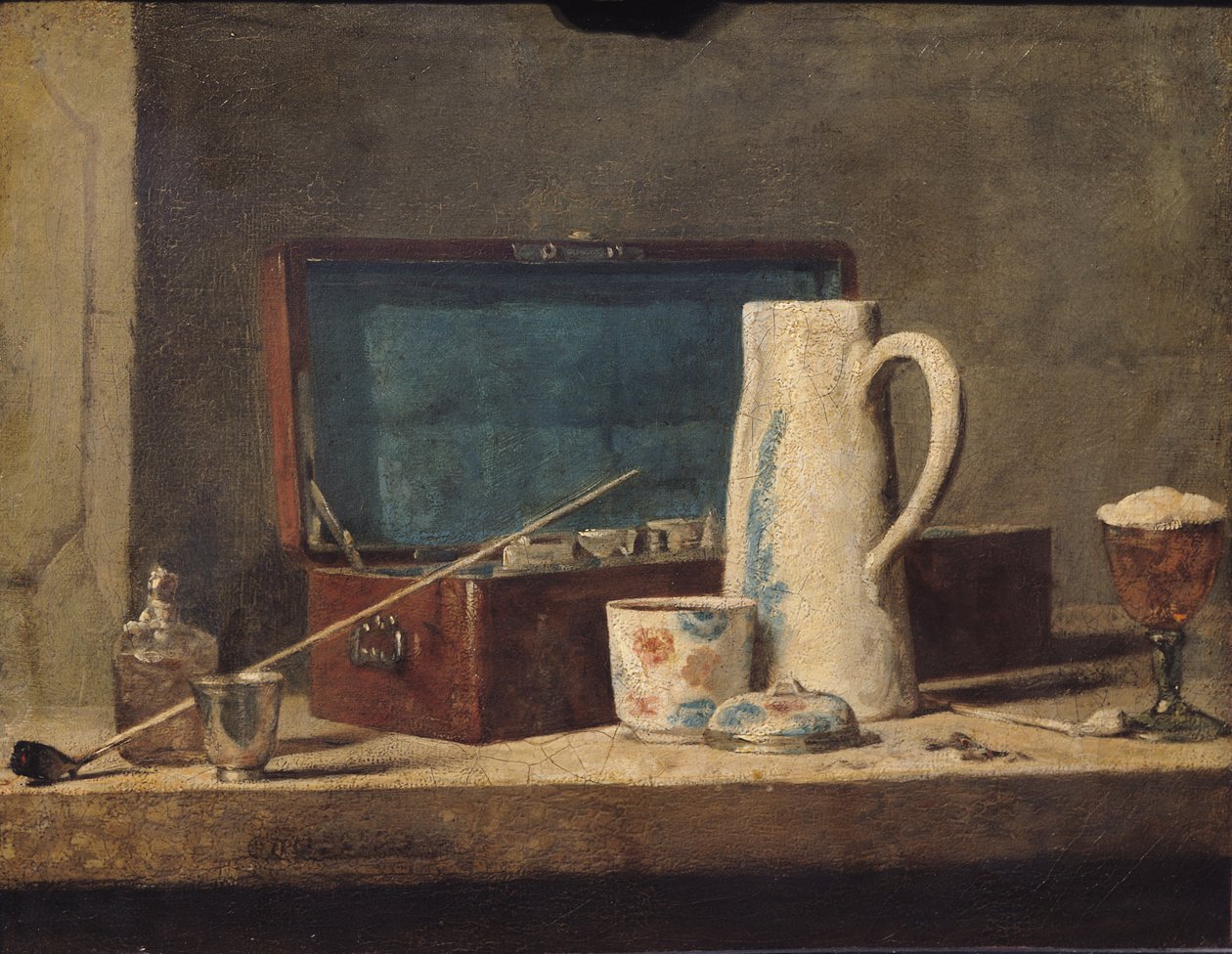 Still Life of Pipes and a Drinking Glass by Jean Baptiste Simeon Chardin