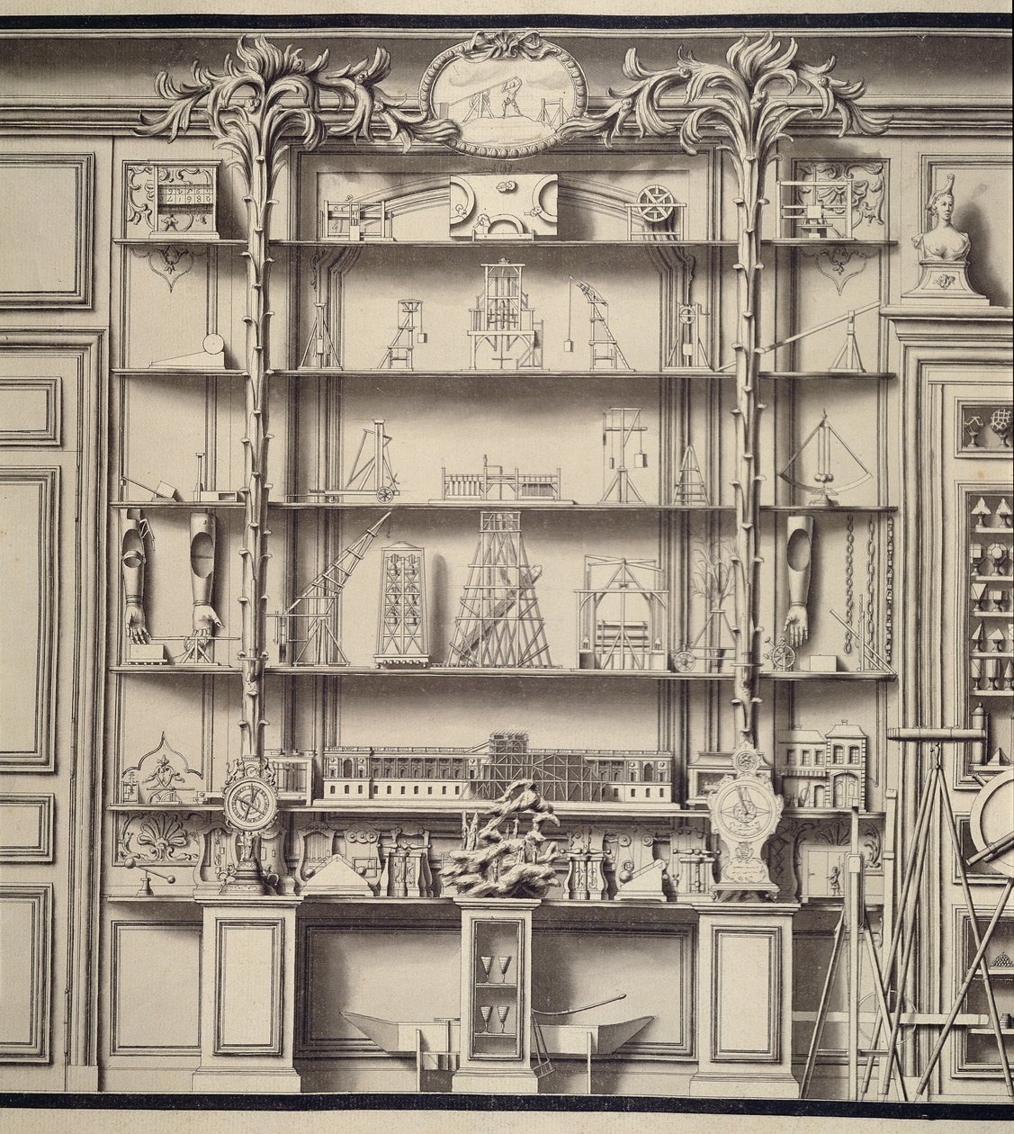 Models of Les Forces Movvantes, from Bonnier de la Mossons Cabinet de Physique by Jean Baptiste, the Younger Courtonne