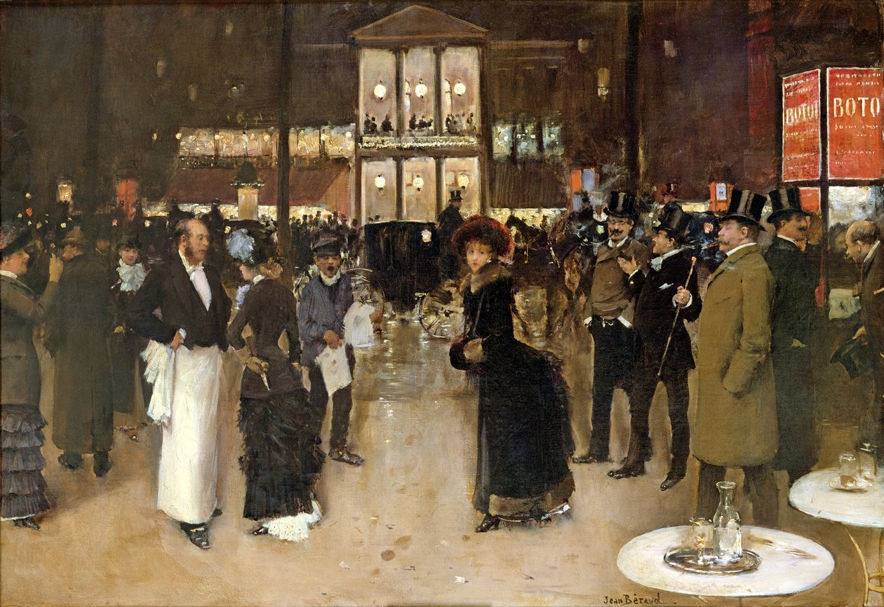 The Boulevard at Night, in front of the Theatre des Varietes by Jean Beraud