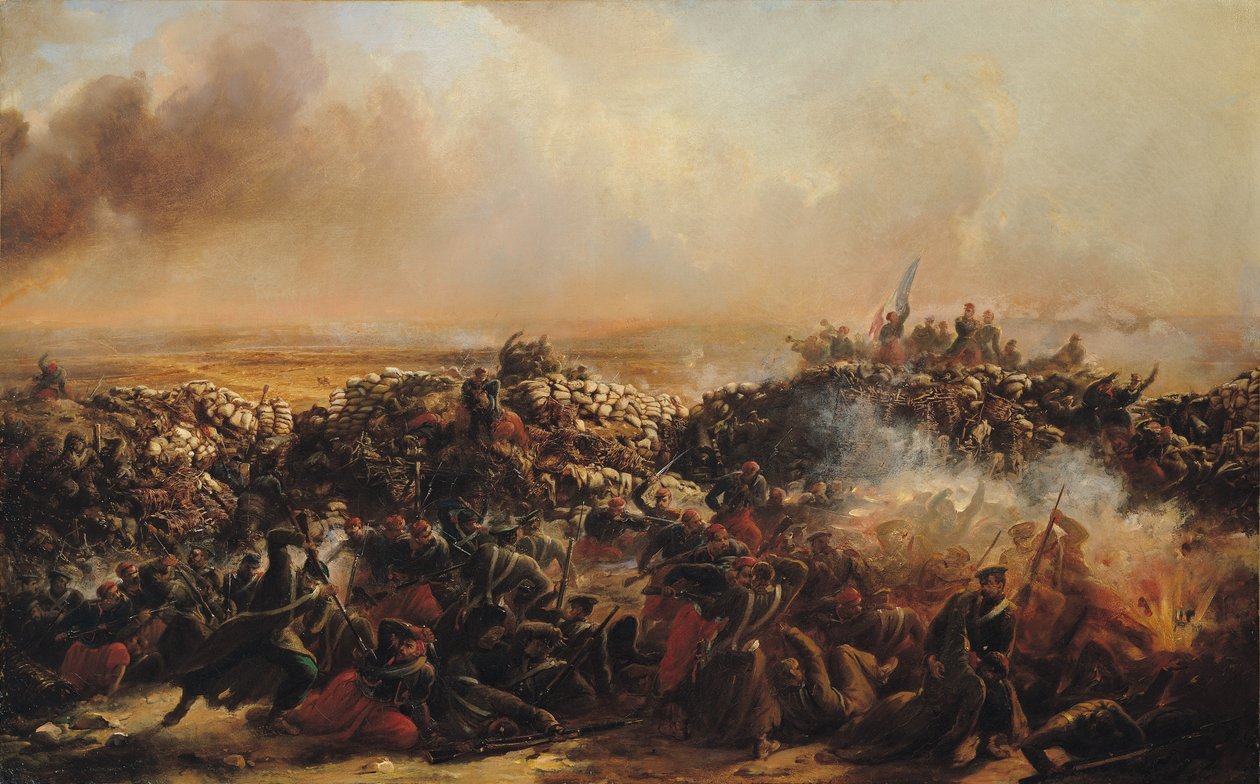 The Battle of Sebastopol, Central Section of Triptych by Jean Charles Langlois