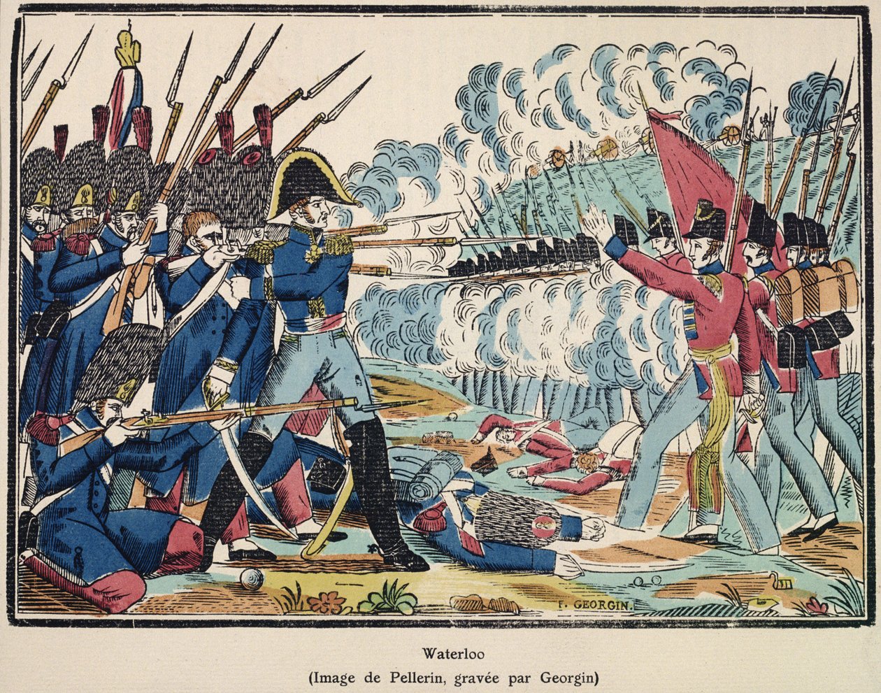 The Battle of Waterloo, 1815 Engraved by Francois Georgin from 