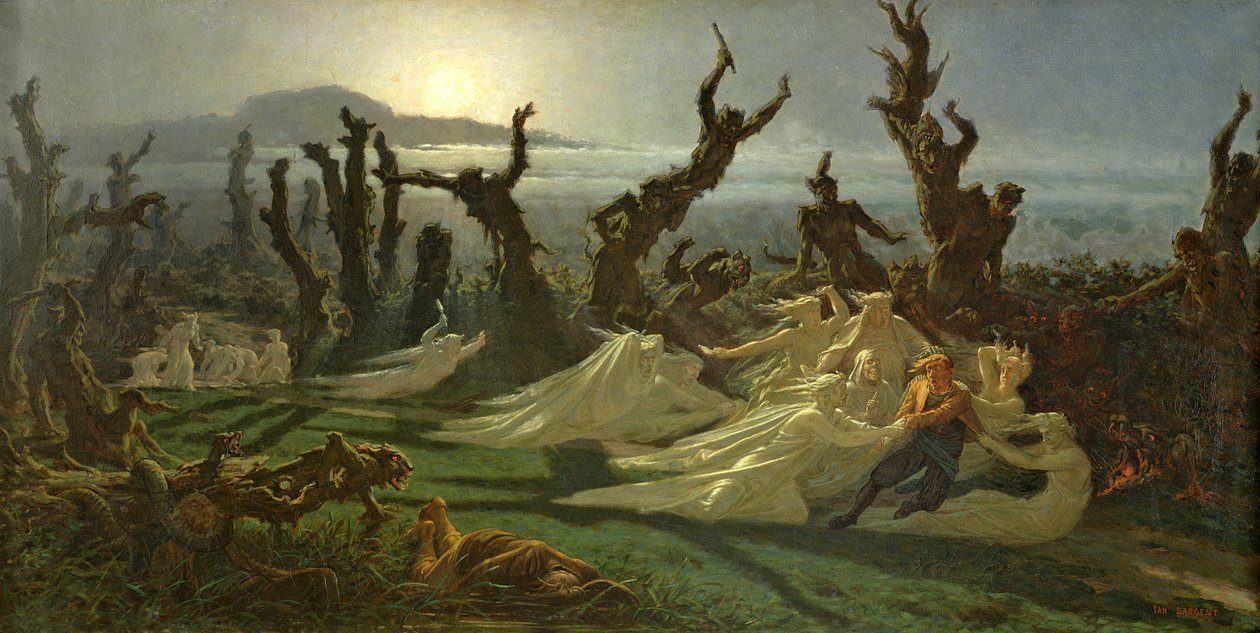 The Washerwomen of the Night, c.1861 by Jean Edouard Dargent