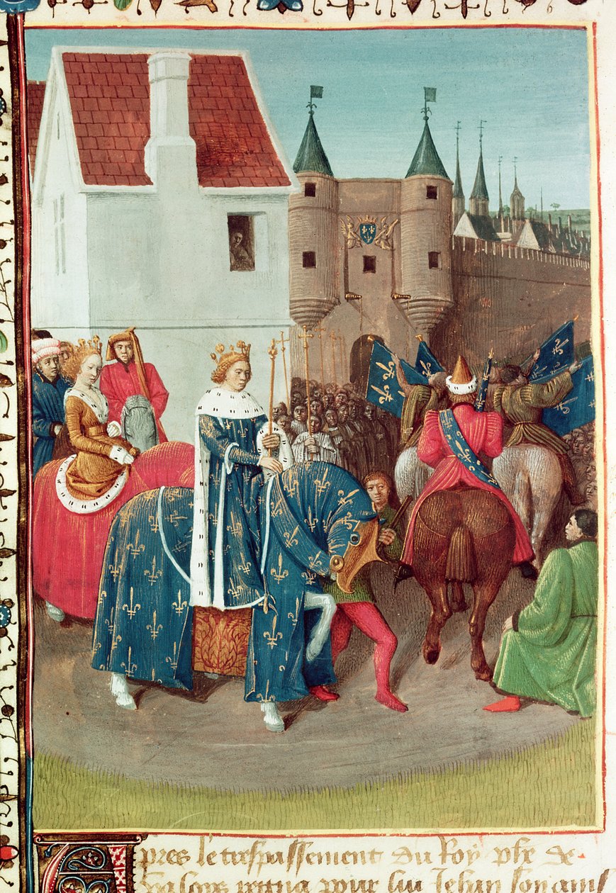 Entry into Paris of King Jean II (1319-64) Le Bon and Queen Jeanne of Boulogne, from 