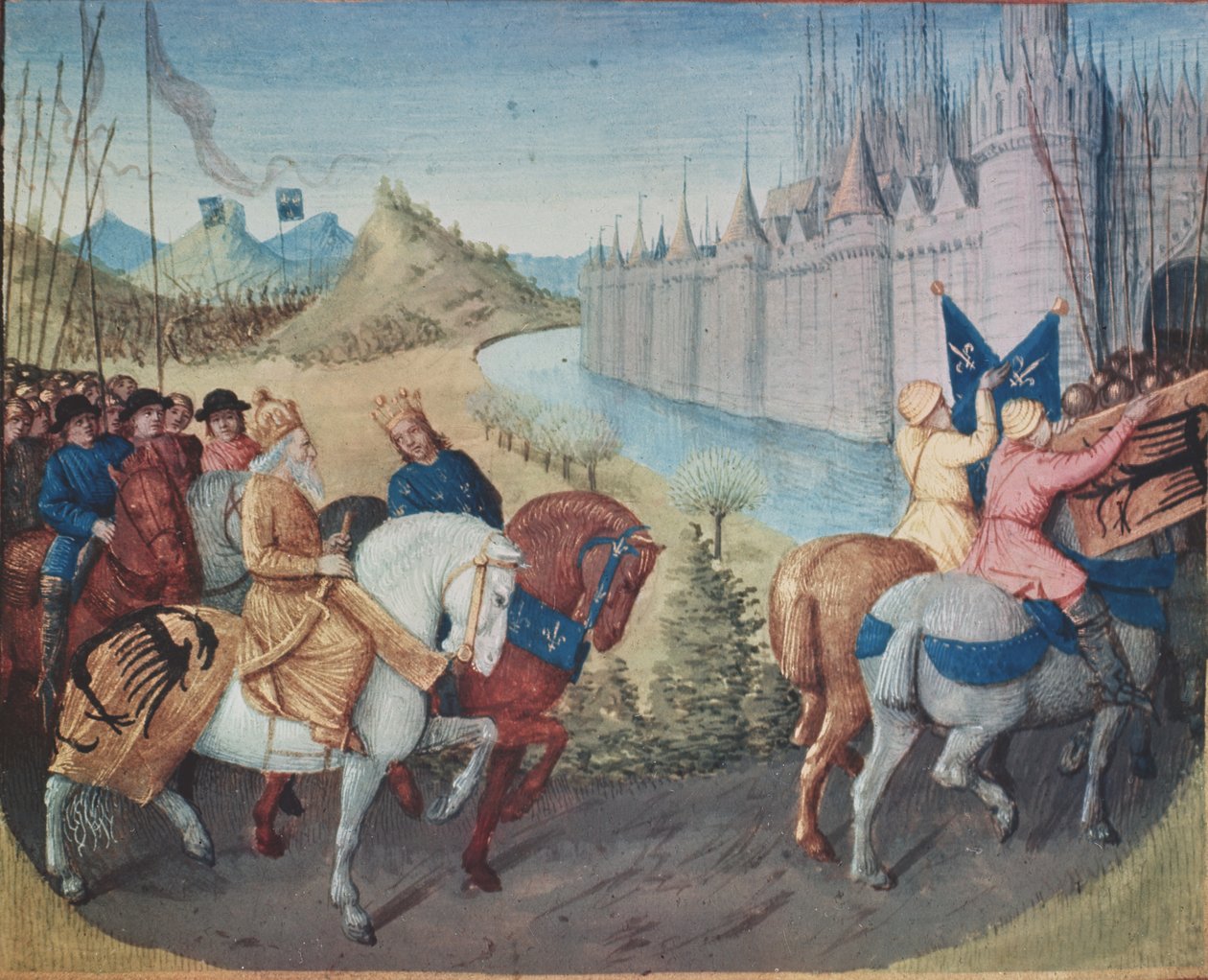 Entry of Louis VII King of France and Conrad III King of Germany into Constantinople during the Crusades, 1147-49 by Jean Fouquet