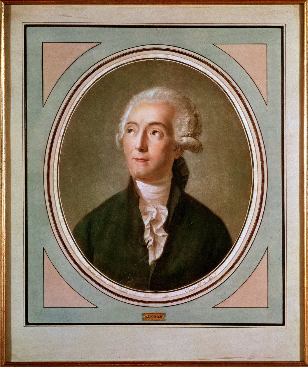 Portrait of Antoine Laurent de Lavoisier, French chemist, engraved by Pierre Michel Alix after a portrait by Jacques Louis David by Jean Francois Garneray