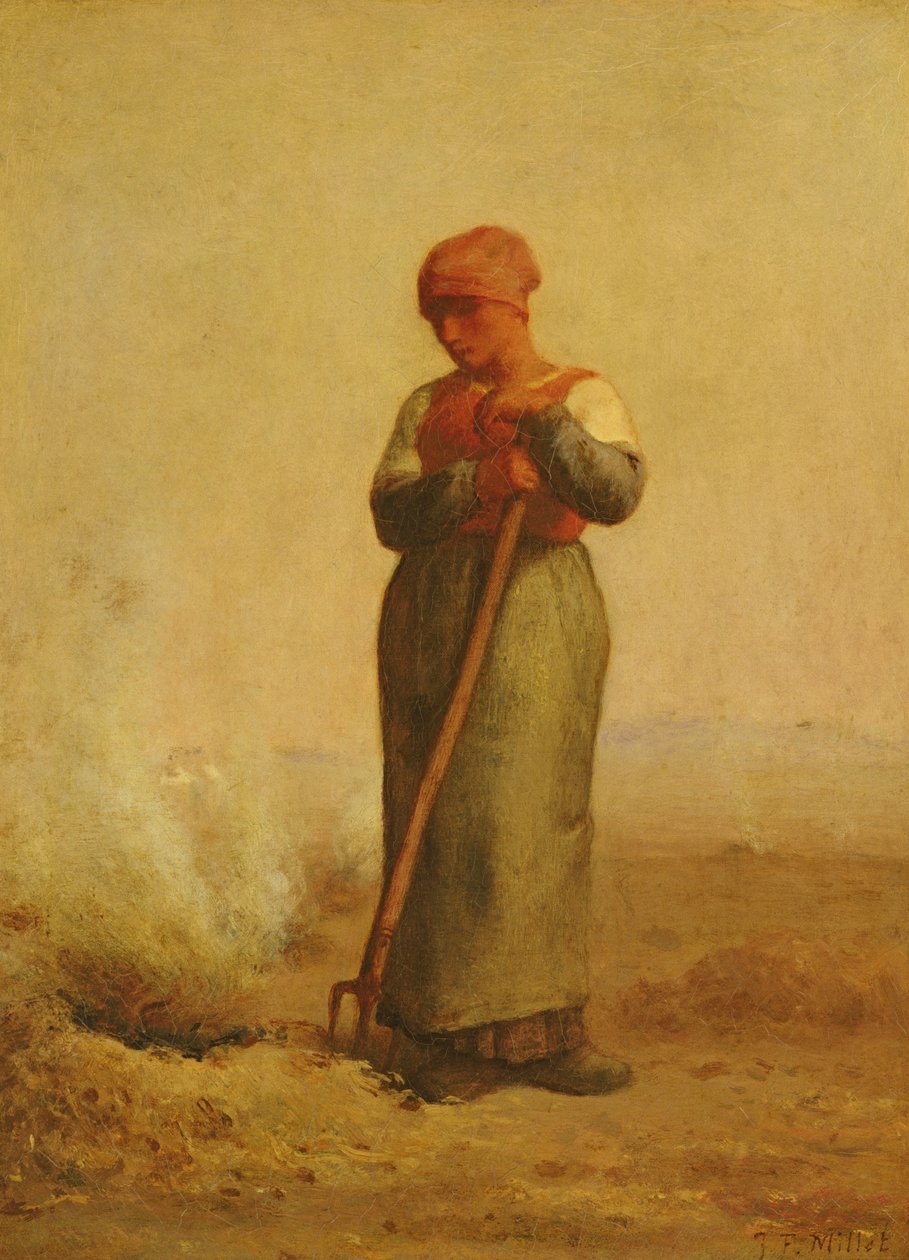 The Stubble Burner by Jean Francois Millet