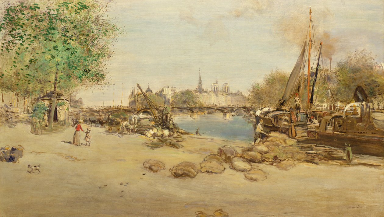 The Port St. Nicolas in Paris by Jean Francois Raffaelli