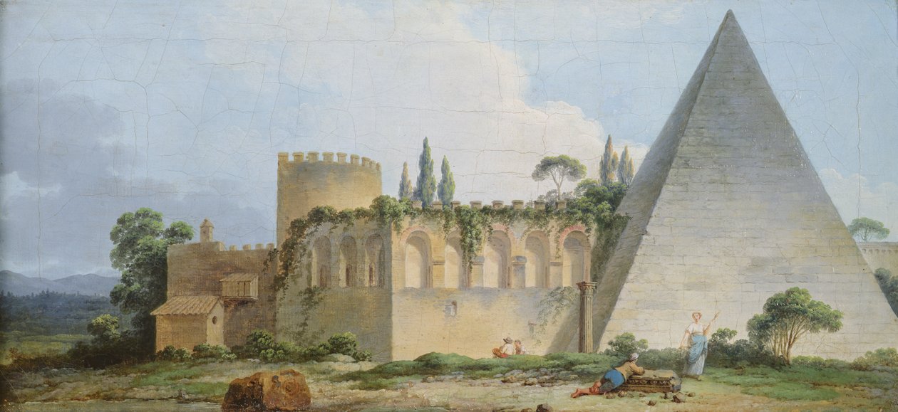 Tomb of Gaius Cestius, Rome by Jean Jacques Francois Le Barbier