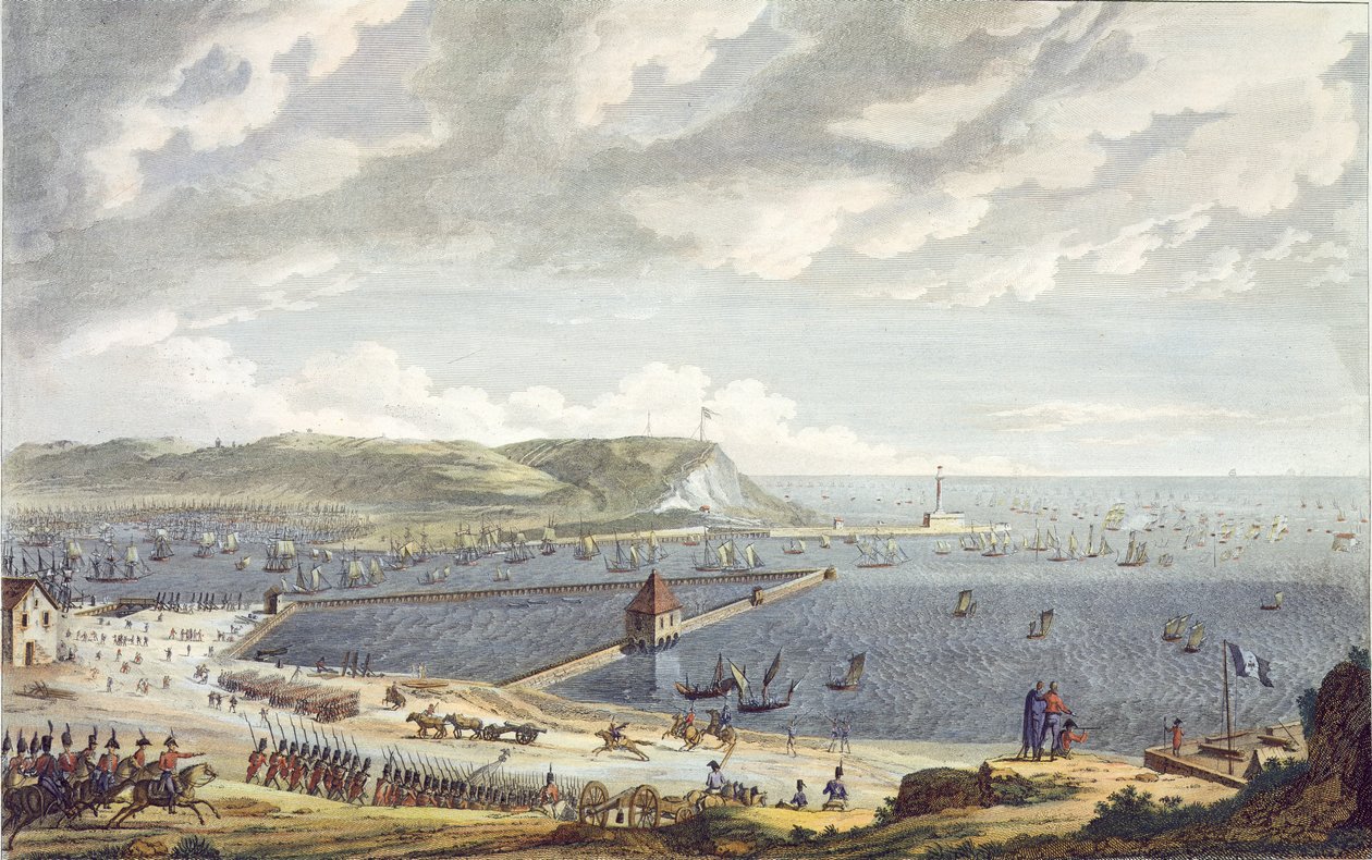 View of the Port and the Roadstead of Boulogne at the Departure of the Flotilla, 16 August 1803, engraved by Louis Francois Couche by Jean Jerome Baugean