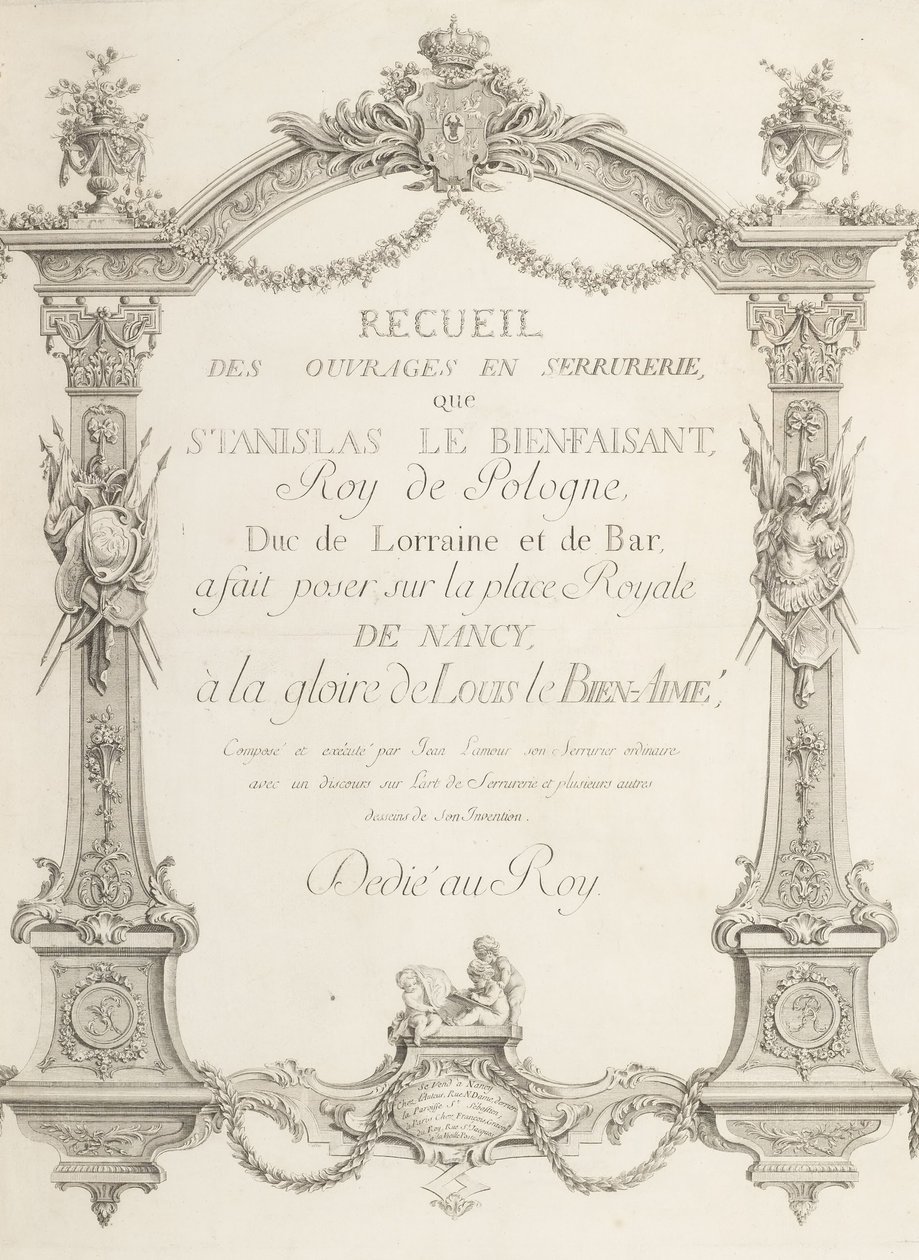 Recueil des Ouvrages en Serrurerie sur la place Royale de Nancy by Jean Lamour