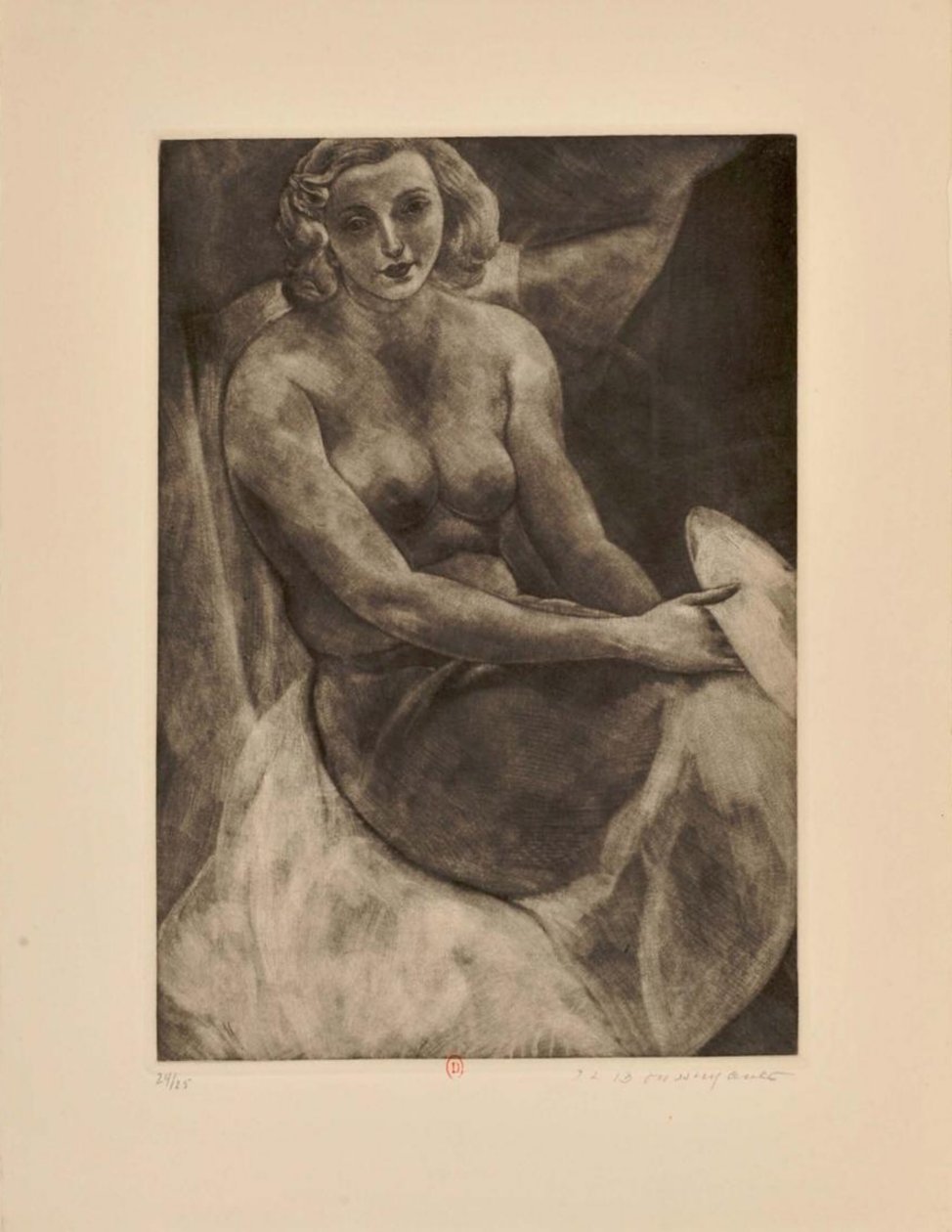 Faces, suite of fourteen mezzotint engravings by Jean Louis Boussingault