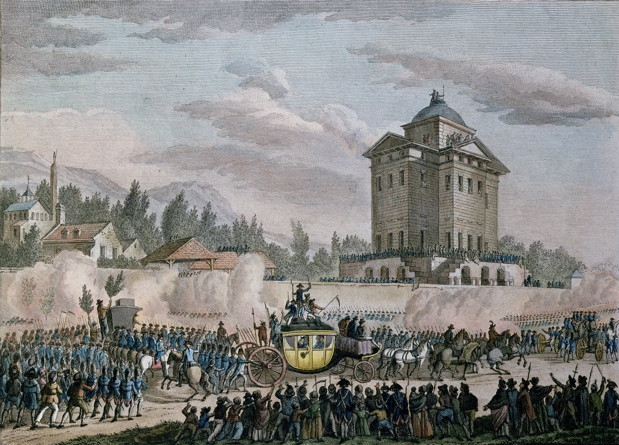 The Return to Paris of Louis XVI from Varennes, 26th June 1791, engraved by Reinier Vinkeles and Daniel Vrydag by Jean Louis the Younger Prieur