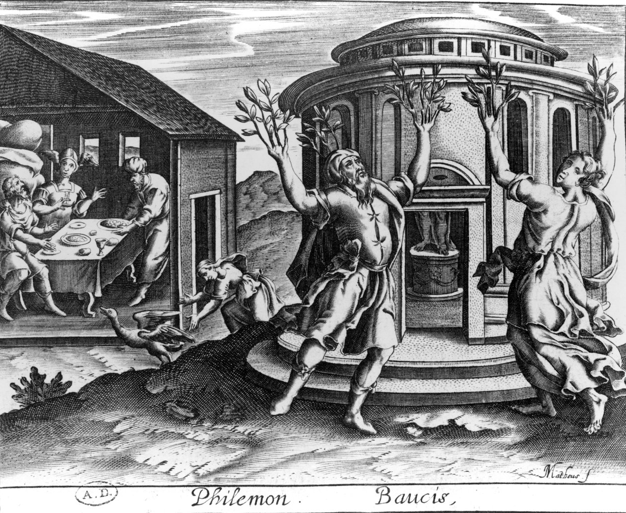 Philemon and Baucis, from an edition of the Metamorphoses of Ovid by Jean Matheus