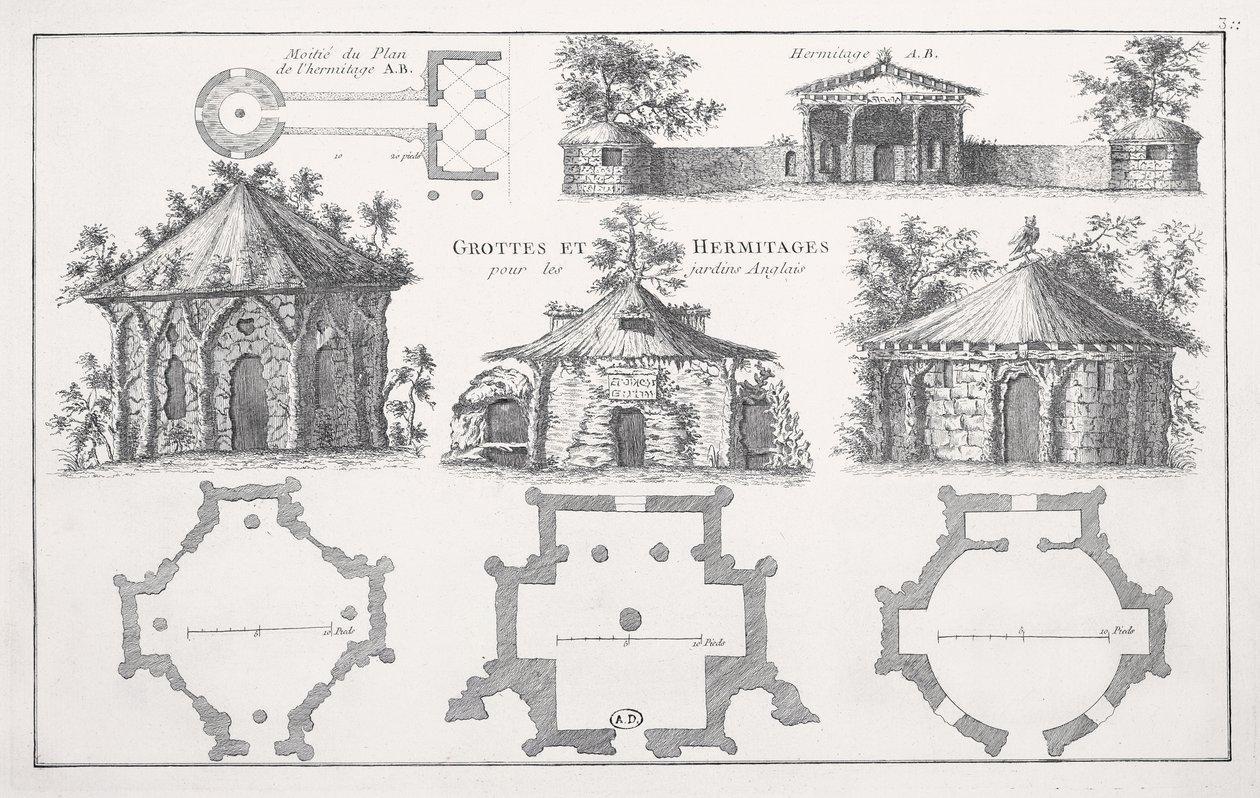 Designs for grottoes and hermitages in English gardens by Jean Nicolas Le Rouge