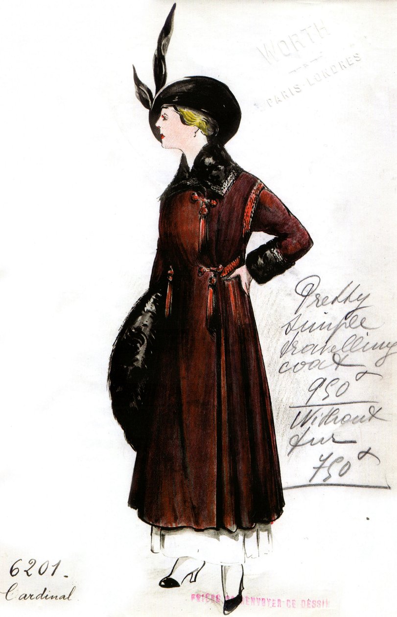 The Design of the Travelling Coat Cardinal by Jean Philippe Worth