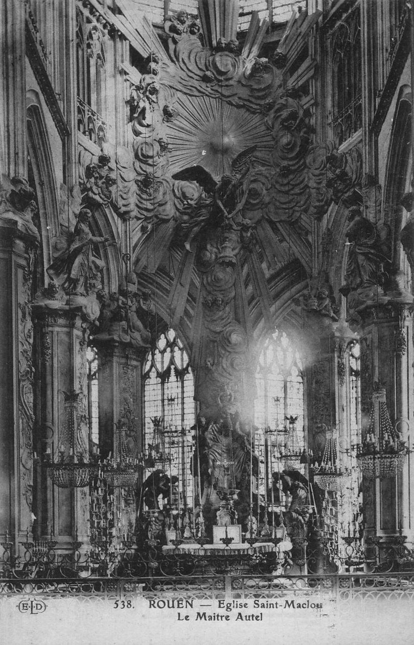 View of the Choir of Saint Maclou Church in Rouen by Jean Pierre Defrance