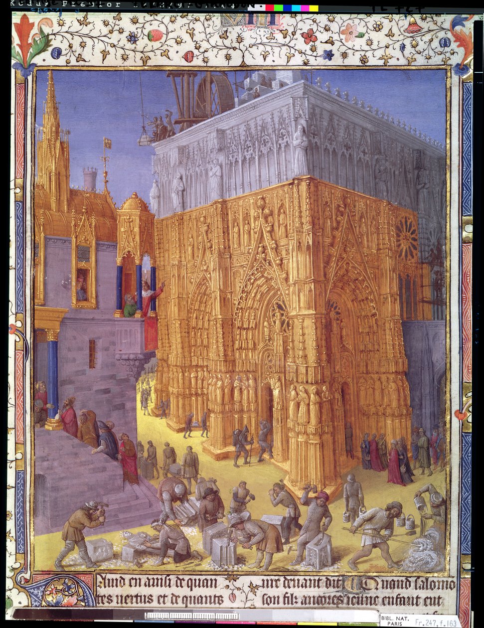 Building of the Temple of Jerusalem, illustration from 