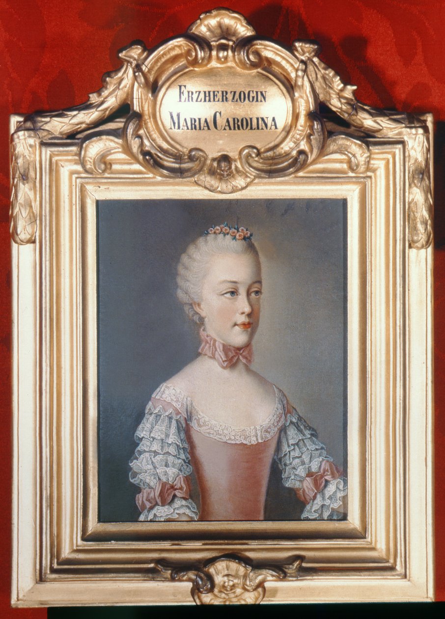 Archduchess Maria Caroline of Austria (1752-1814) daughter of Emperor Francis I and Emperor Maria Theresa of Austria, 1762 by Jean Étienne Liotard
