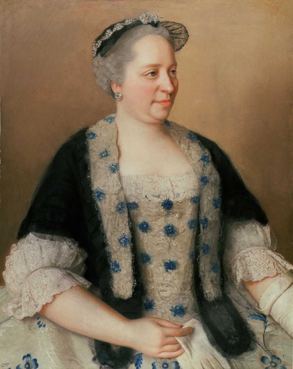 Portrait of the Empress Maria Theresa (pastel on paper) by Jean Étienne Liotard