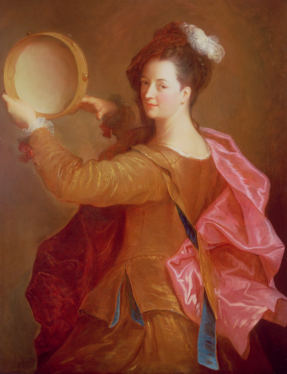 Portrait of a Woman with a Tambourine by Jean Alexis Grimou