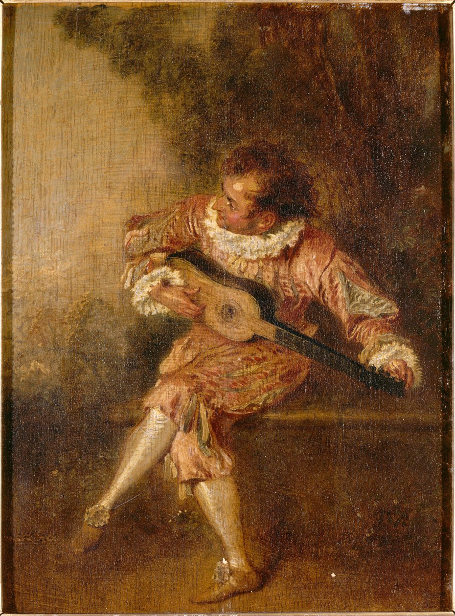 The Serenade Giver (Mezetin) by Jean-Antoine Watteau