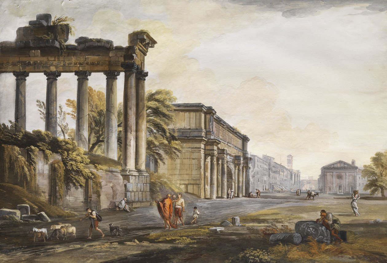 Capriccio with Ruins by Jean Baptiste Lallemand