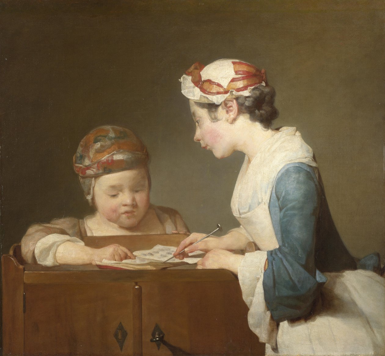 The Young Schoolmistress by Jean Baptiste Simeon Chardin
