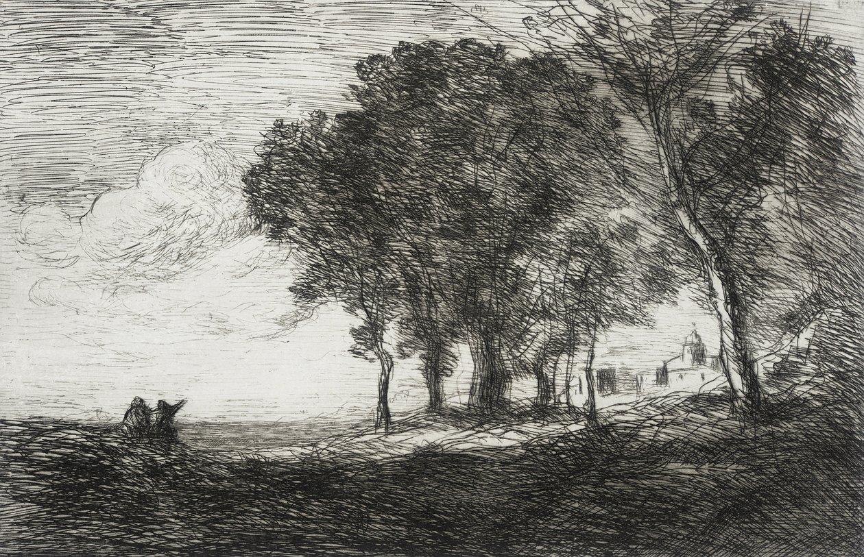 Italian Landscape by Jean-Baptiste-Camille Corot