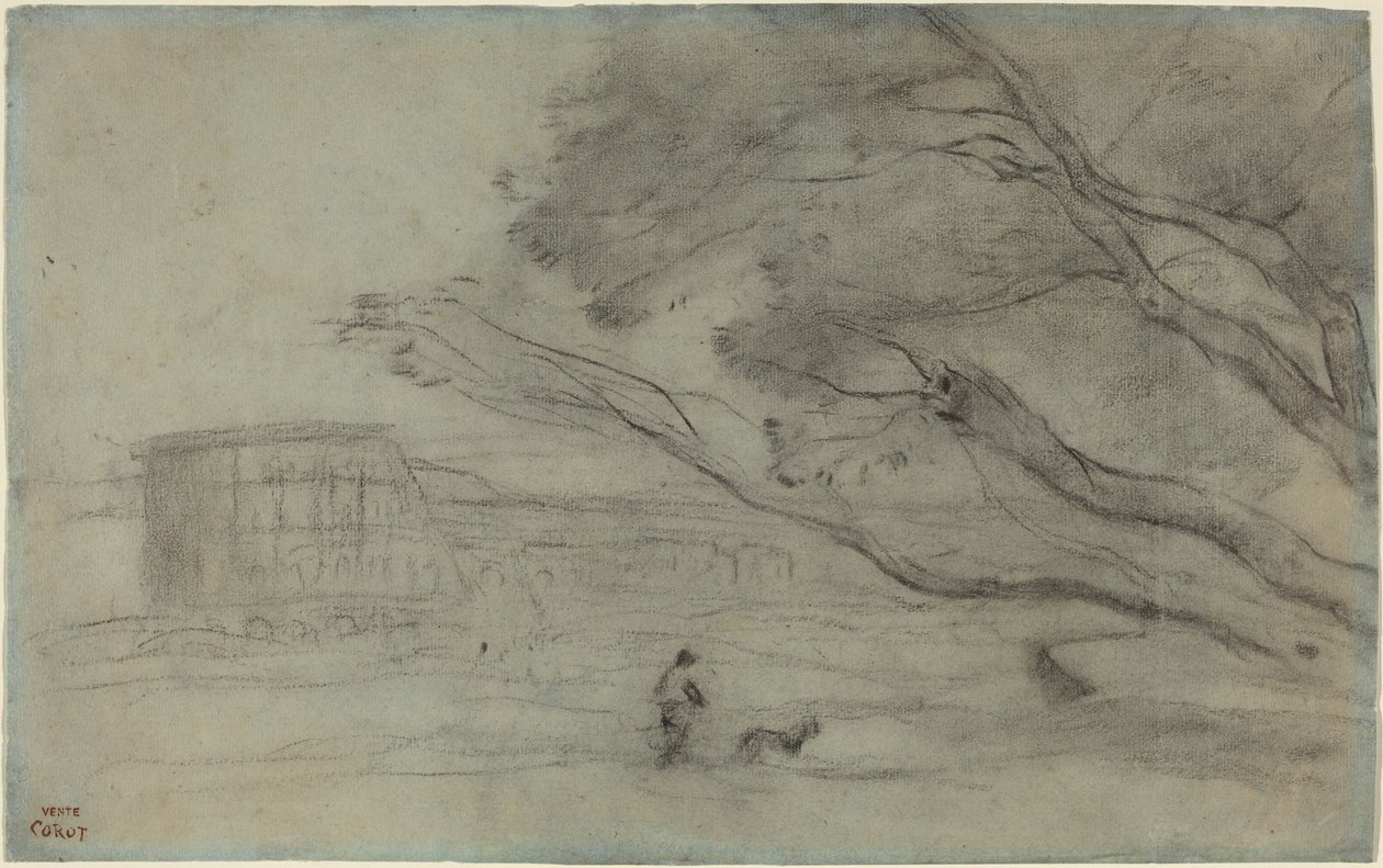 Souvenir: Roman Landscape with the Colosseum by Jean-Baptiste-Camille Corot