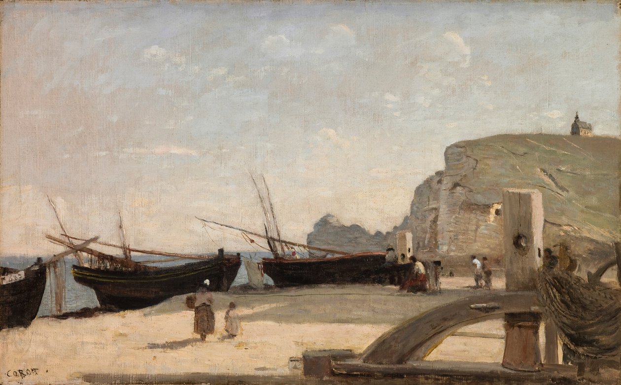 The Beach, Etretat by Jean-Baptiste-Camille Corot