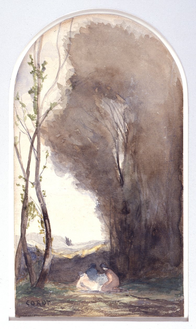Watercolor Relating to "Saint Sebastian Succoured by Holy Women" by Jean-Baptiste-Camille Corot