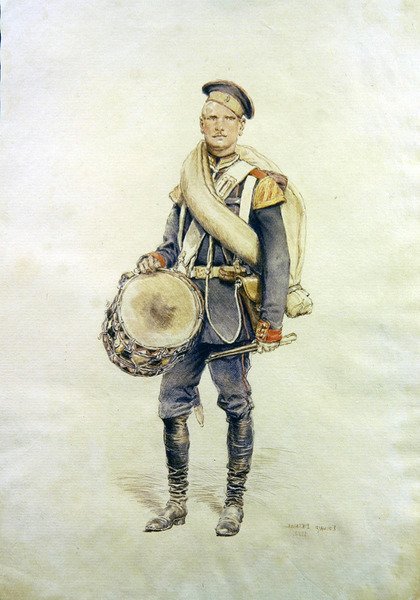 Portrait of a drummer by Jean Baptiste Edouard Detaille