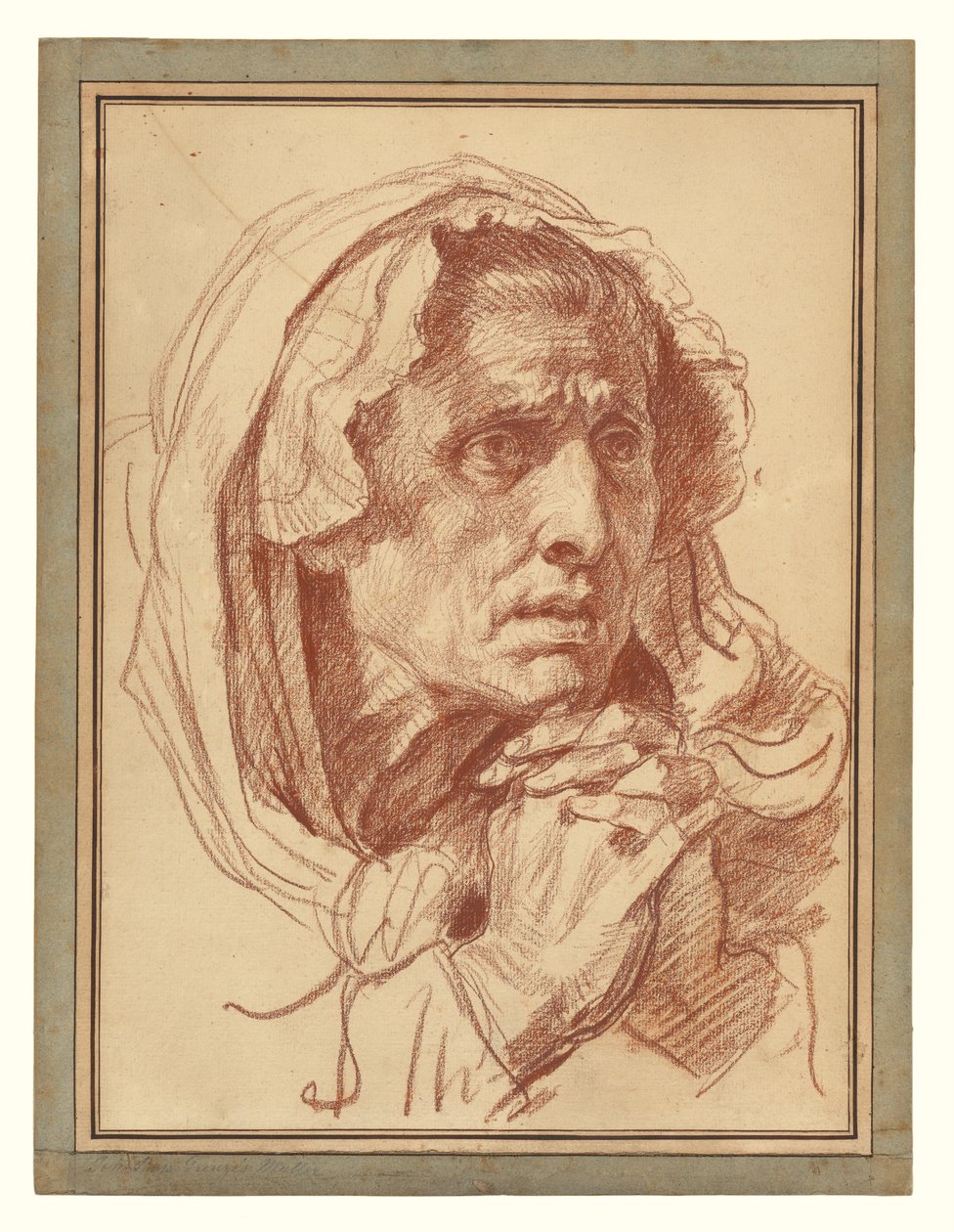 Study of the Head of an Old Woman by Jean-Baptiste Greuze