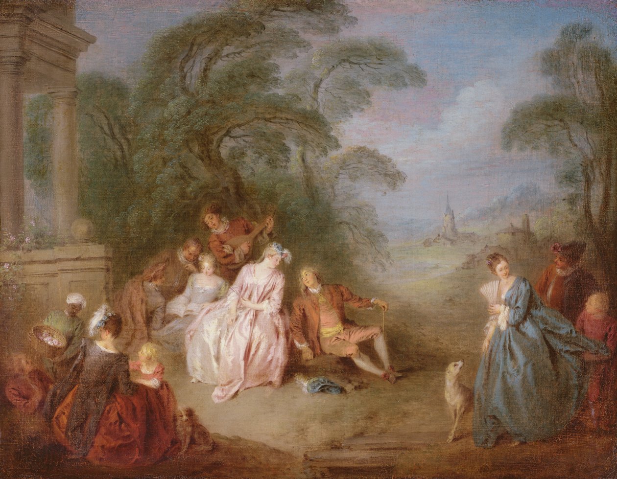 A Gathering in a Park by Jean Baptiste Joseph Pater