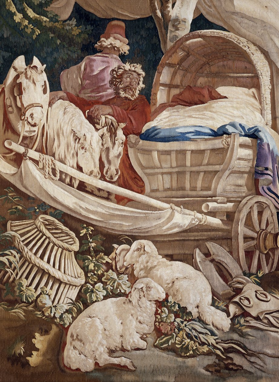 The Outdoor Banquet, Curtain Russian Games (detail) by Jean-Baptiste Le Prince