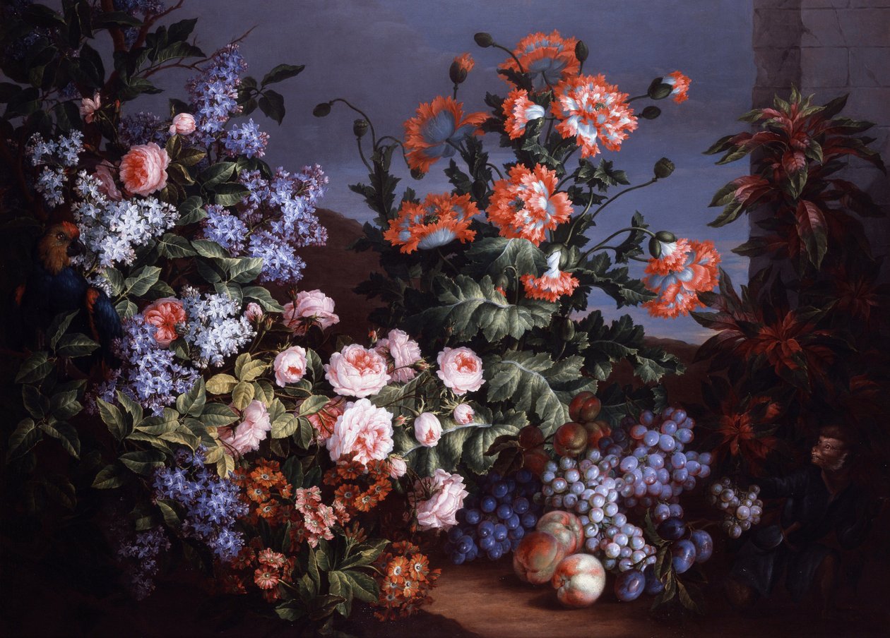 Still Life of Roses and Lilacs by Jean-Baptiste Monnoyer