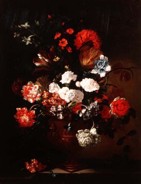 Still Life of Carnations, Tulips, Peonies and Other Flowers by Jean Baptiste Monnoyer