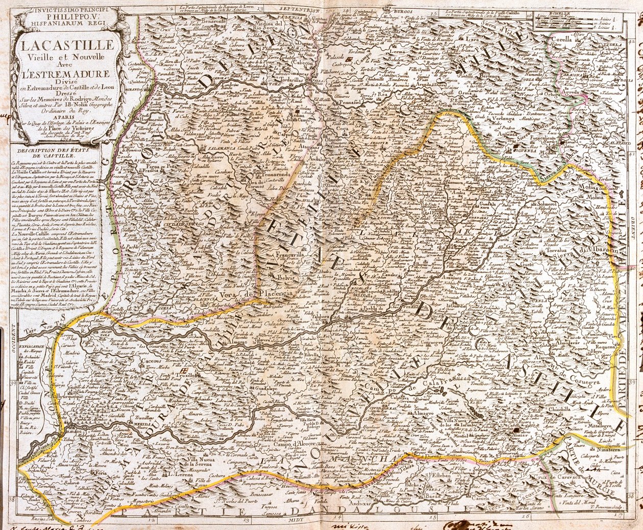 Castile and León, La Rioja, Navarre, Aragon, Castile-La Mancha, Extremadura, Madrid, Spain by Jean Baptiste Nolin