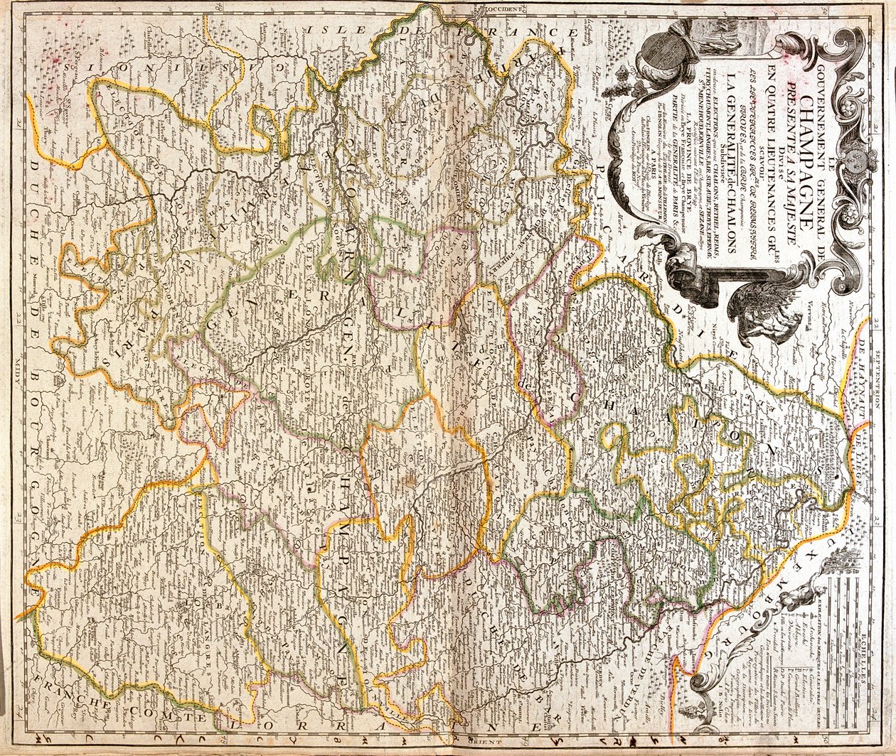 Champagne-Ardenne, Picardy, Lorraine, Franche-Comté, Burgundy, Île-de-France, France by Jean Baptiste Nolin