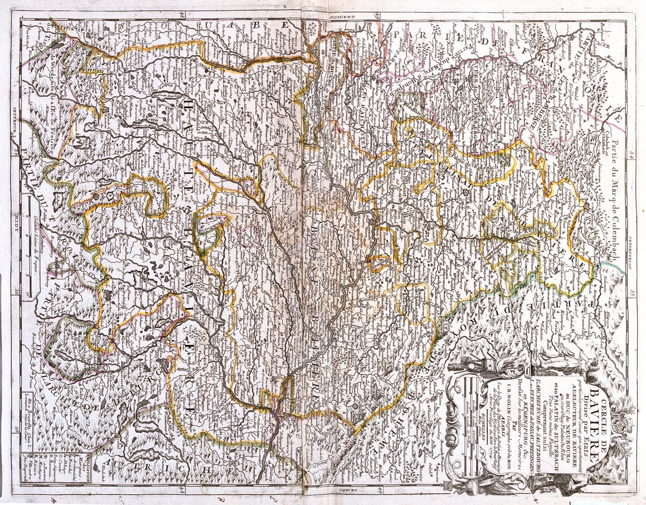 Germany (State: Bavaria), Republic Czech (Region: Karlovy Vary, Ústí nad Labem), Austria (State: Upper Austria, Salzburg, Tyrol) by Jean Baptiste Nolin