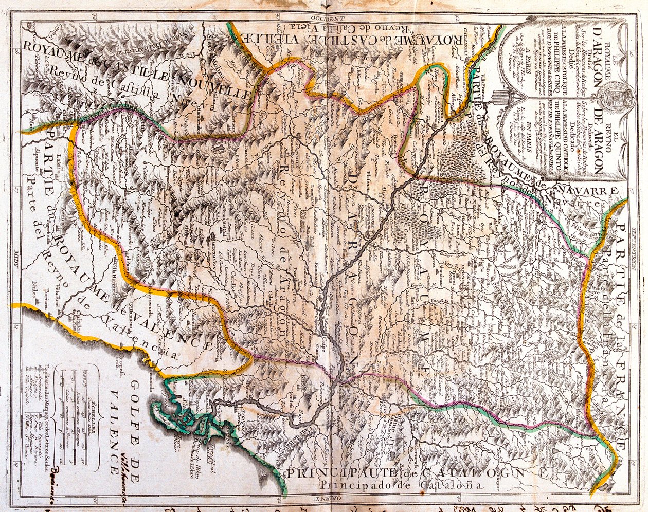 La Rioja, Navarre, Aragon, Catalonia, Valencian Community, Castile-La Mancha, Madrid, Castile and León, Spain by Jean Baptiste Nolin