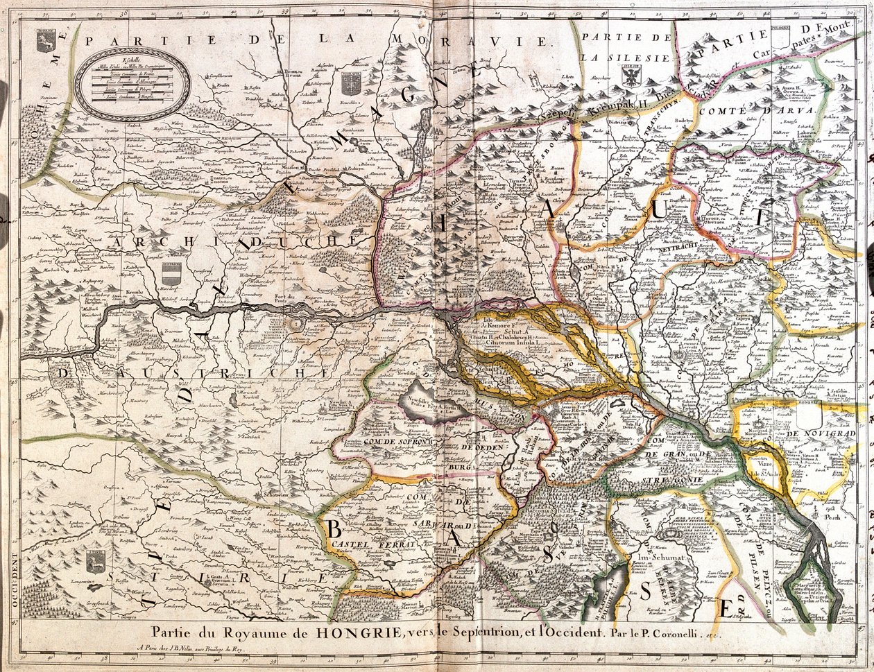 South-East Czech Republic, West Slovakia, West Hungary, East Austria by Jean Baptiste Nolin