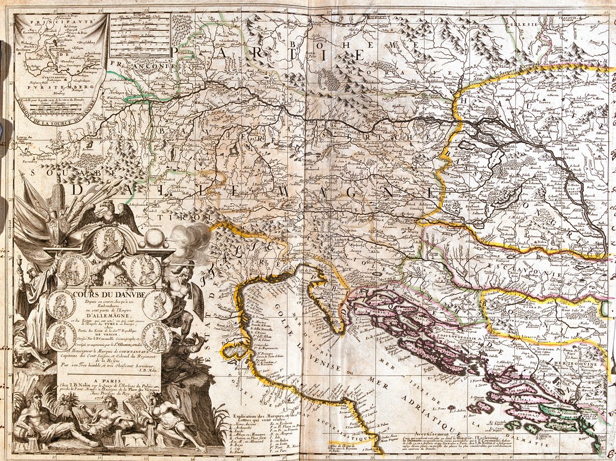 South-east Germany, south Czech Republic, Austria, west Slovakia, west Hungary, Slovenia, Croatia, Bosnia and Herzegovina by Jean Baptiste Nolin